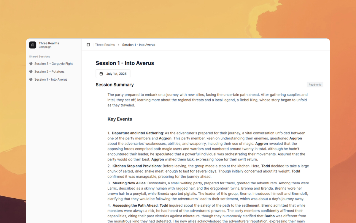 Campaign Sharing Interface